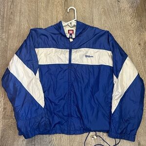 Wilson Embroidered Logo Blue, Silver, & White Zip Up Jacket